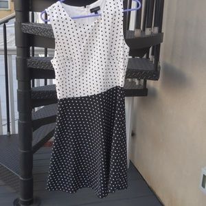 Size 4 black and white polka dot dress